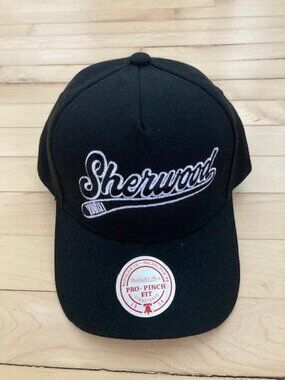 Mitchell & Ness Sherwood Hockey Snapback Hat NWT Pro Pinch Fit Black OS
